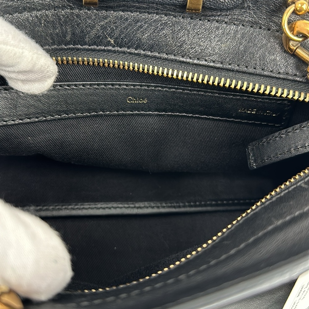 Authenticated Chloe Leopard Alice 2 Way Handbag- Black - Picture 14 of 17